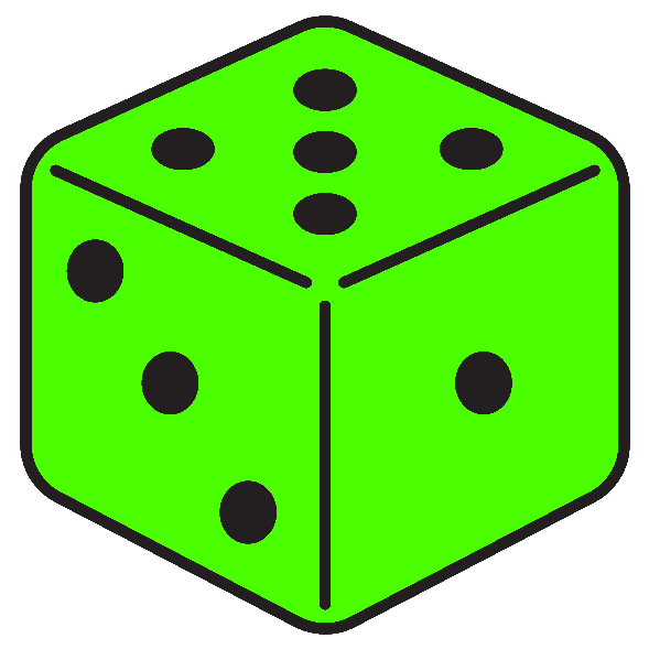 Zielona kostka do gry