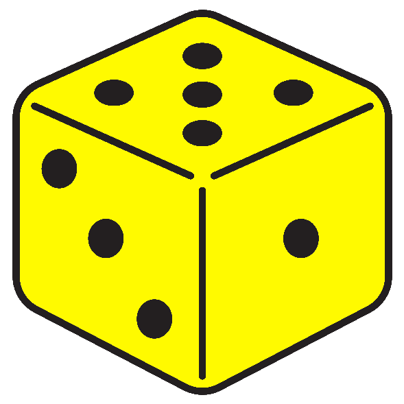 Żółta kostka do gry